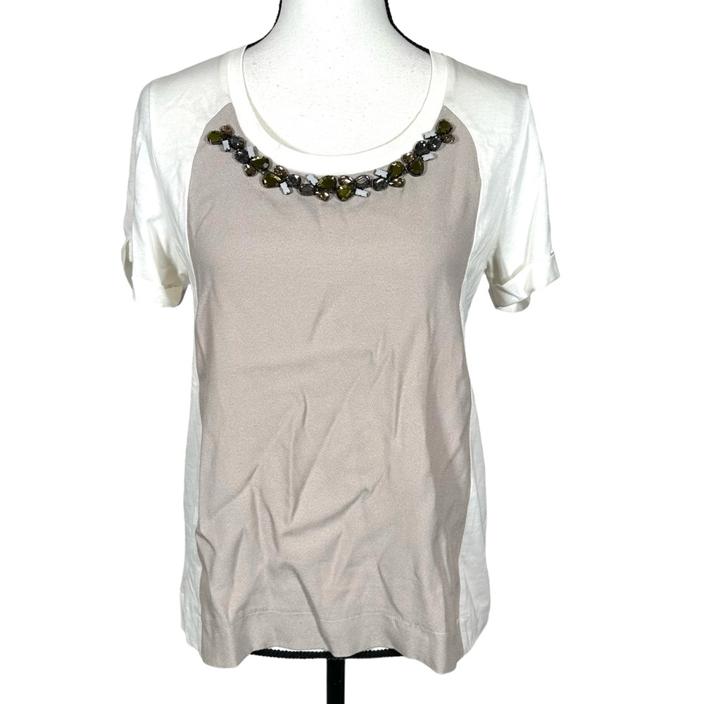 Zara Jewel Neckline Short Sleeve Top